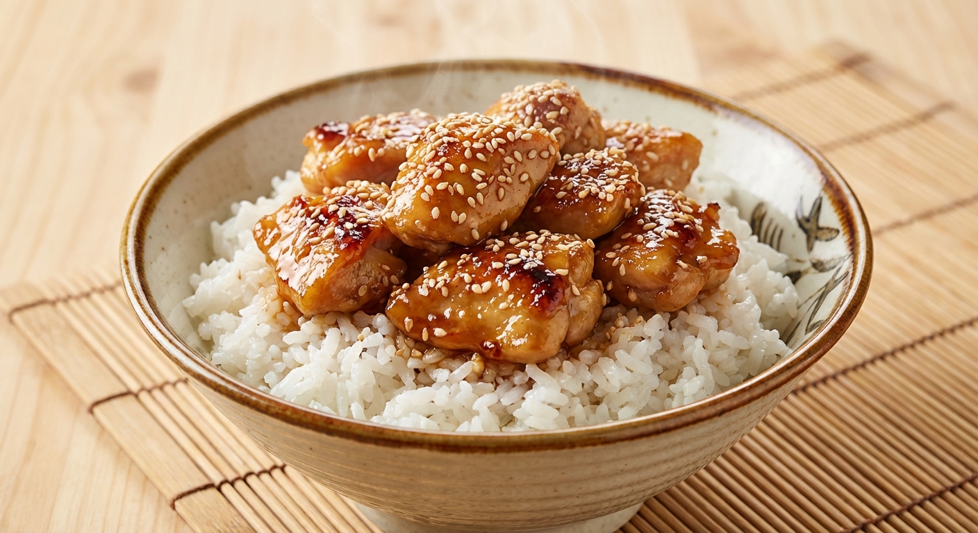 pollo teriyaki con arroz
